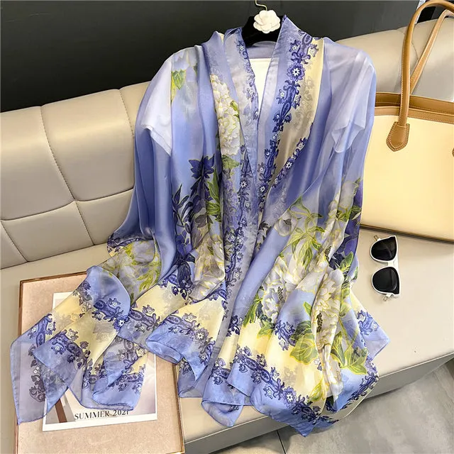 The Fabric is Soft Long Silk Satin Scarf Shawl
