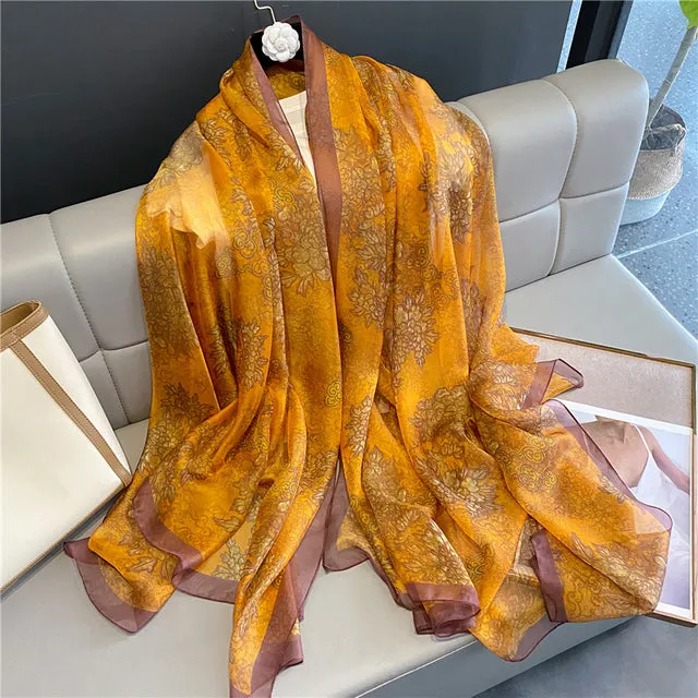 The Fabric is Soft Long Silk Satin Scarf Shawl