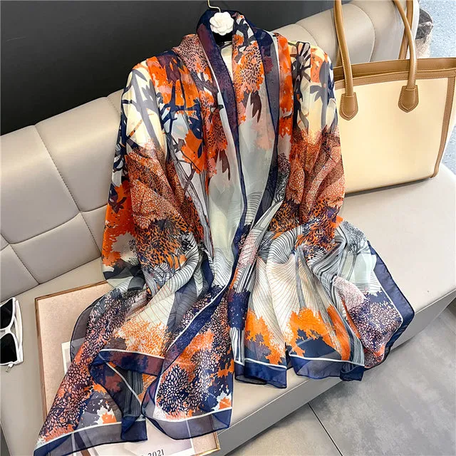 The Fabric is Soft Long Silk Satin Scarf Shawl
