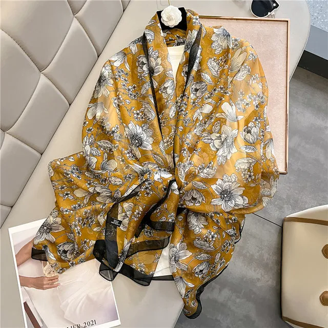 The Fabric is Soft Long Silk Satin Scarf Shawl