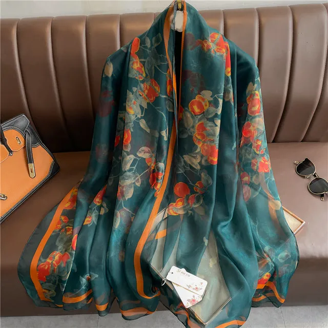 The Fabric is Soft Long Silk Satin Scarf Shawl