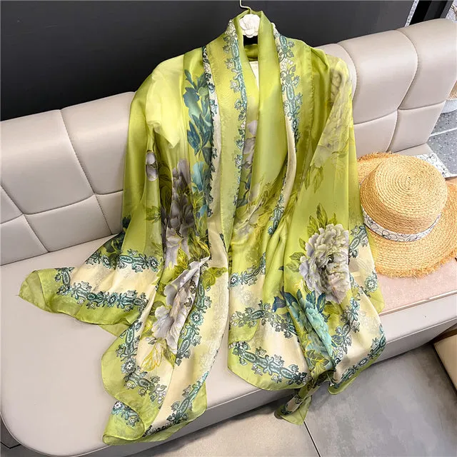 The Fabric is Soft Long Silk Satin Scarf Shawl