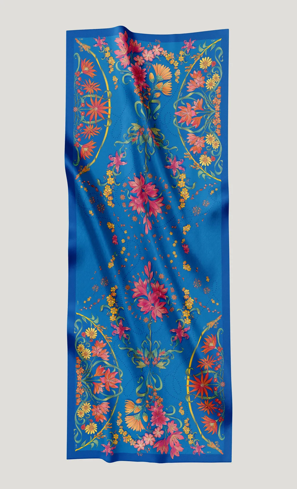 The Spice dUCk Satin Silk Shawl in Cornflower