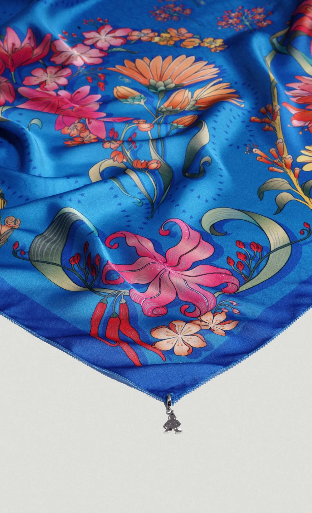 The Spice dUCk Satin Silk Shawl in Cornflower