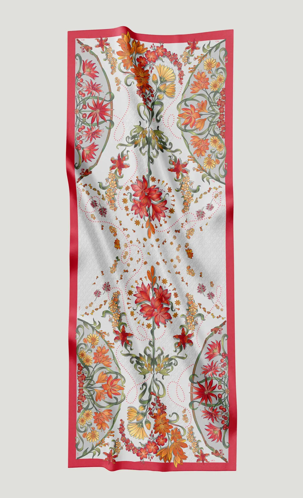 The Spice dUCk Satin Silk Shawl in Paprika