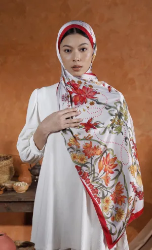 The Spice dUCk Satin Silk Shawl in Paprika