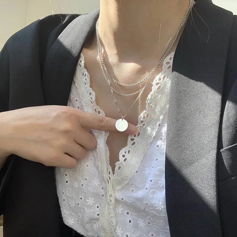 Three-Layer Silver Necklace