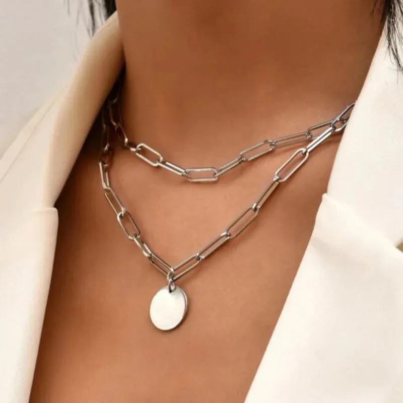Three-Layer Silver Necklace