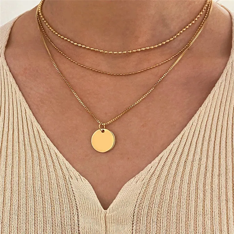 Three-Layer Silver Necklace