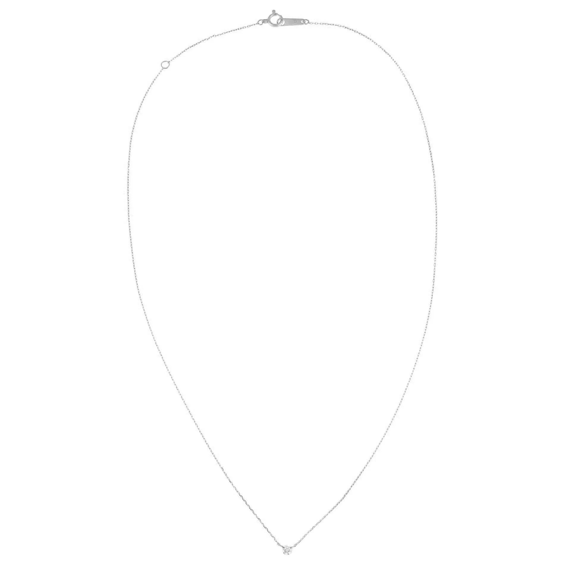 Tiny Diamond Solitaire Necklace 14K