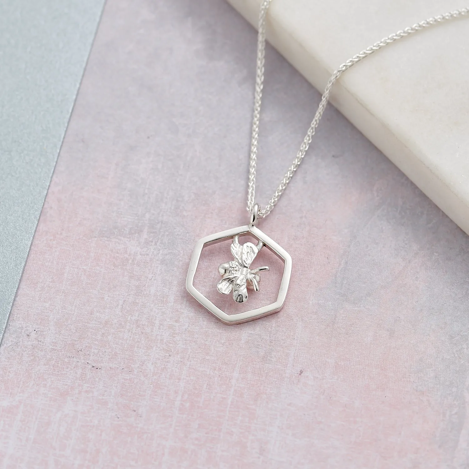 Tiny Honey-Bee Silver Necklace