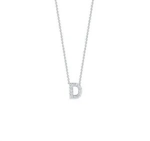Tiny Treasures Diamond Love Letter "D" in White Gold