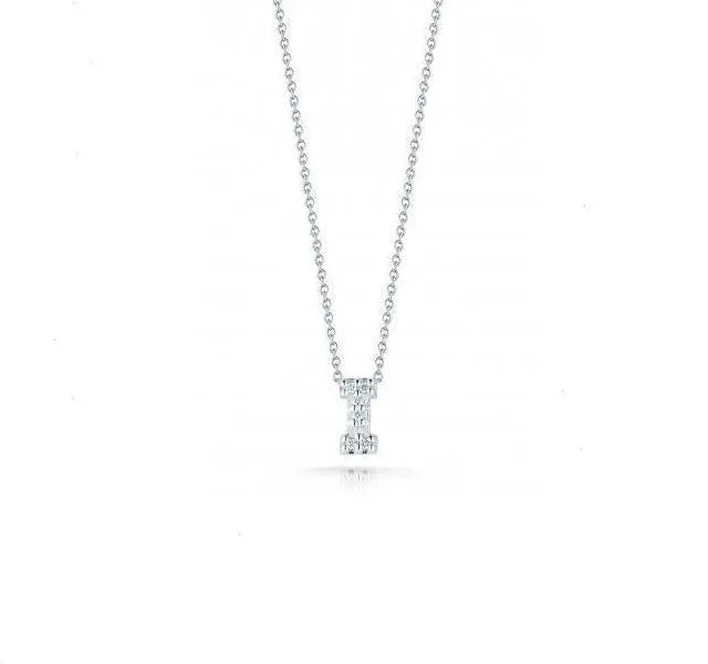 Tiny Treasures Diamond Love Letter "I" in White Gold