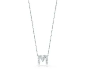 Tiny Treasures Diamond Love Letter "M" in White Gold