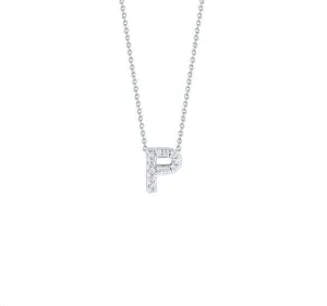Tiny Treasures Diamond Love Letter "P" in White Gold