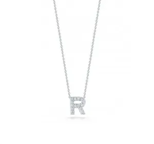 Tiny Treasures Diamond Love Letter "R" in White Gold