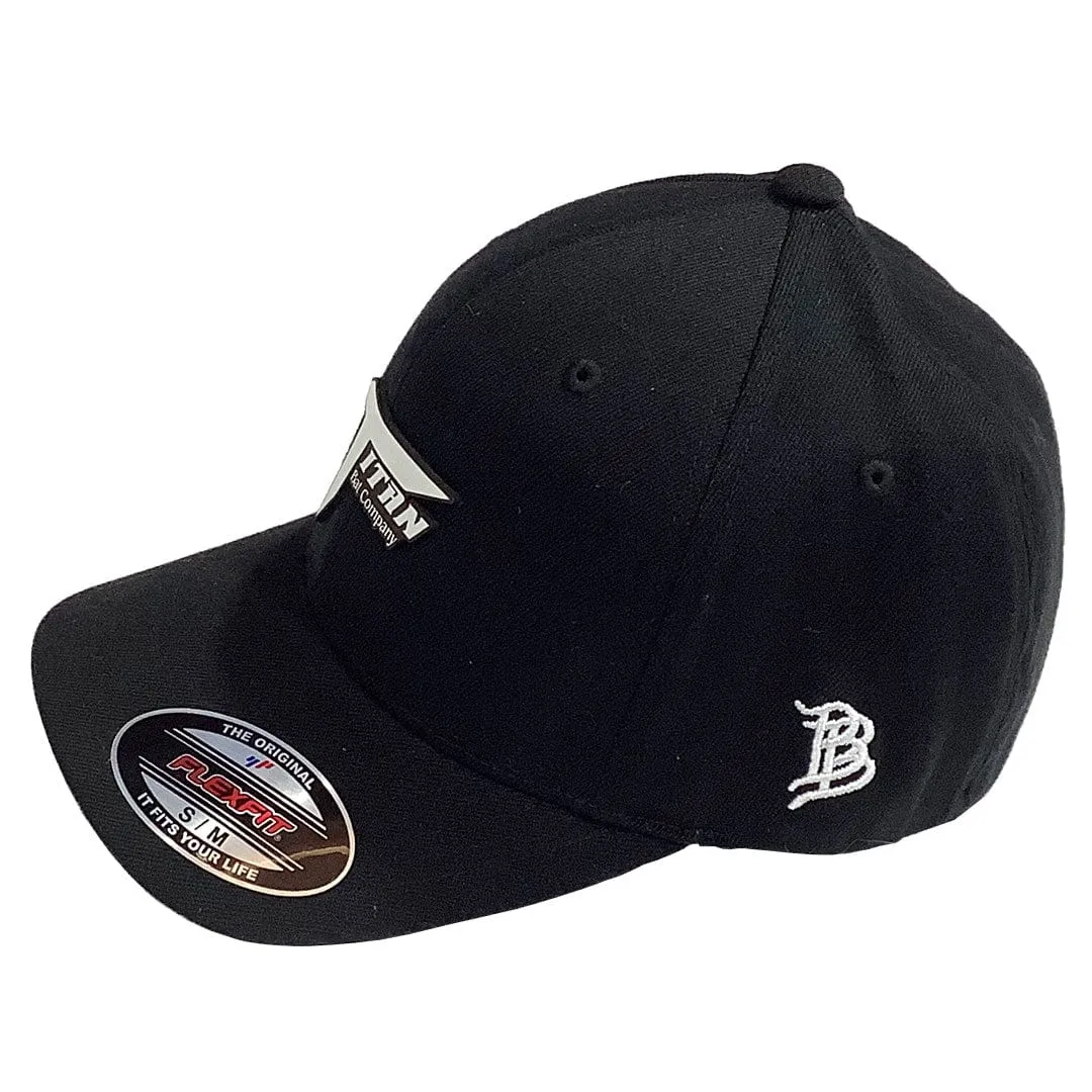 Titan Black Twill Cap White Leather Logo