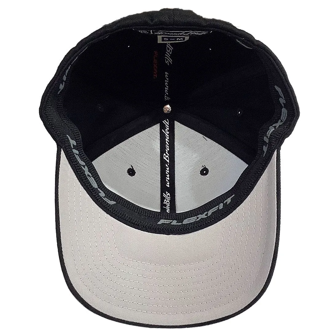 Titan Black Twill Cap White Leather Logo