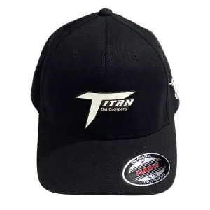 Titan Black Twill Cap White Leather Logo