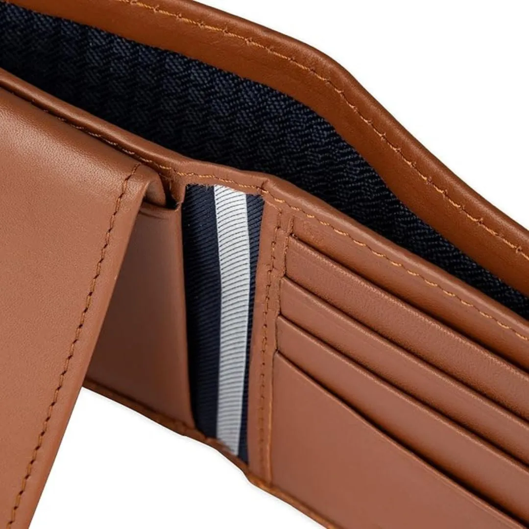 Tommy Hilfiger Leather Wallet Slim Bifold Men - TAN
