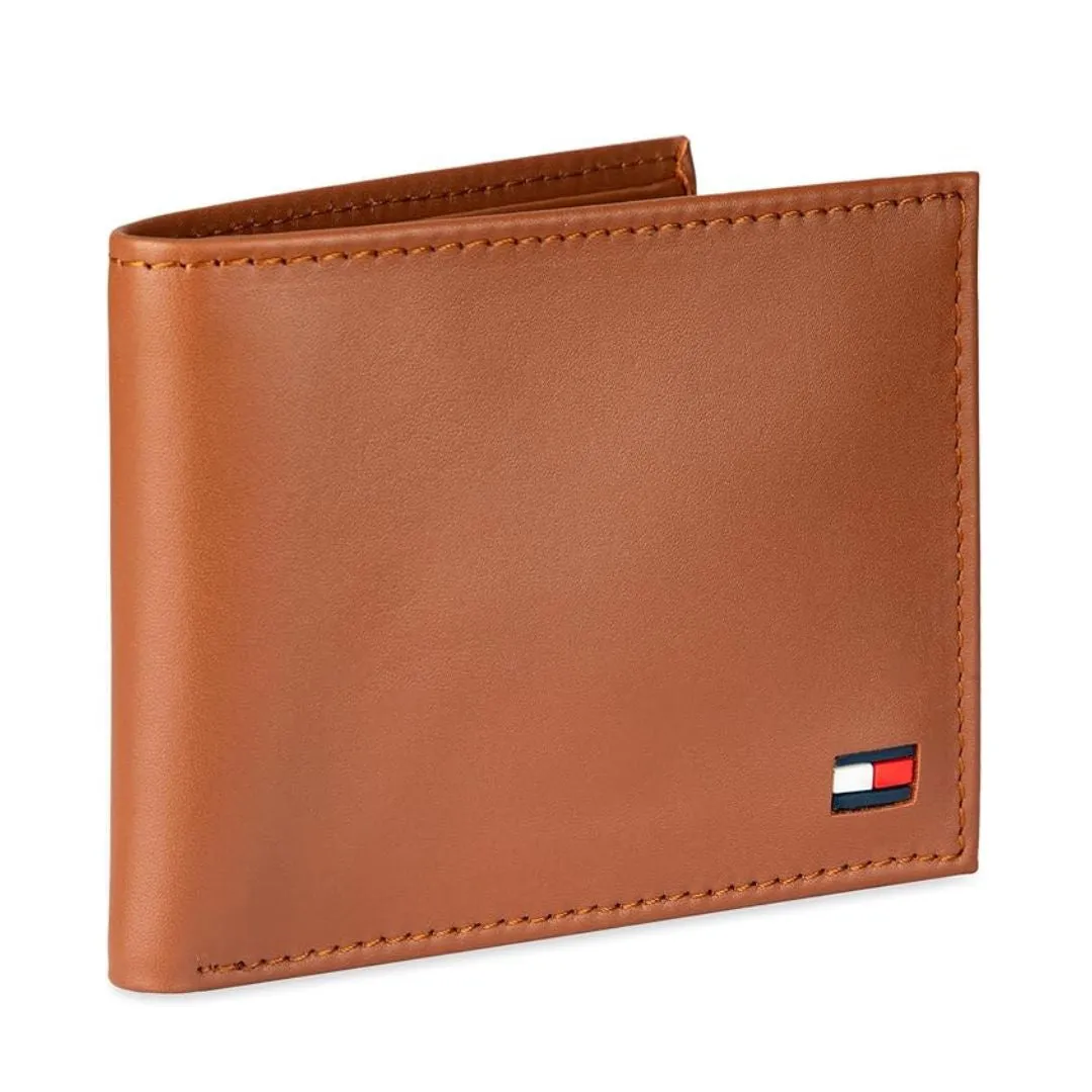 Tommy Hilfiger Leather Wallet Slim Bifold Men - TAN
