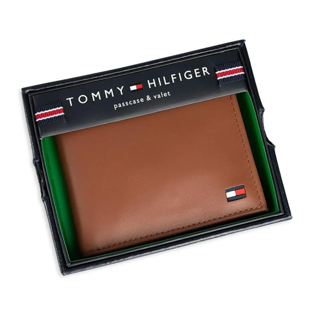 Tommy Hilfiger Leather Wallet Slim Bifold Men - TAN