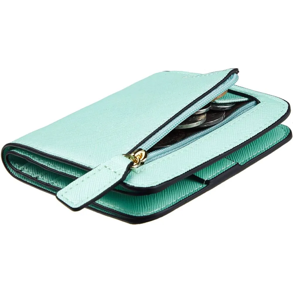 Toughergun Womens Rfid Blocking Small Compact Bifold Luxury Genuine Leather Pocket Wallet Ladies Mini Purse with ID Window | Multiple Colors and Sizes