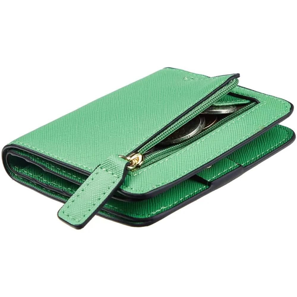 Toughergun Womens Rfid Blocking Small Compact Bifold Luxury Genuine Leather Pocket Wallet Ladies Mini Purse with ID Window | Multiple Colors and Sizes