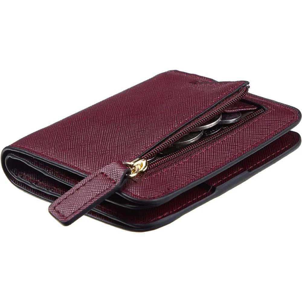 Toughergun Womens Rfid Blocking Small Compact Bifold Luxury Genuine Leather Pocket Wallet Ladies Mini Purse with ID Window | Multiple Colors and Sizes