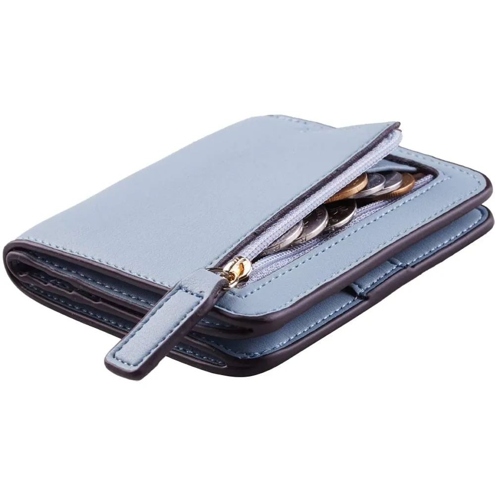 Toughergun Womens Rfid Blocking Small Compact Bifold Luxury Genuine Leather Pocket Wallet Ladies Mini Purse with ID Window | Multiple Colors and Sizes