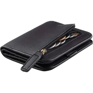 Toughergun Womens Rfid Blocking Small Compact Bifold Luxury Genuine Leather Pocket Wallet Ladies Mini Purse with ID Window | Multiple Colors and Sizes