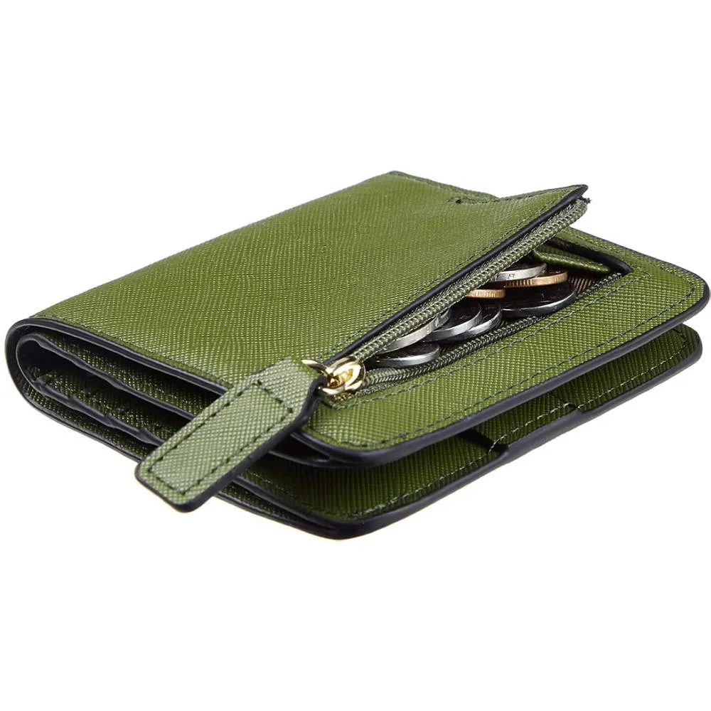 Toughergun Womens Rfid Blocking Small Compact Bifold Luxury Genuine Leather Pocket Wallet Ladies Mini Purse with ID Window | Multiple Colors and Sizes