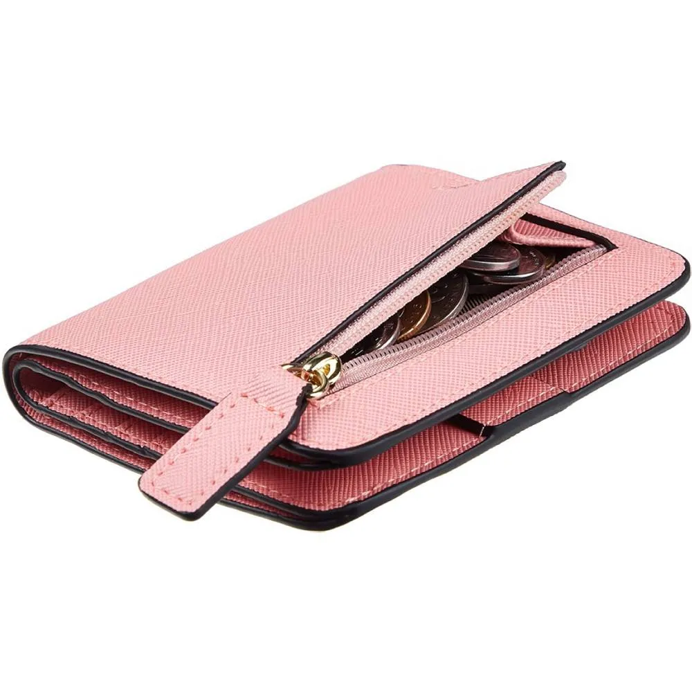 Toughergun Womens Rfid Blocking Small Compact Bifold Luxury Genuine Leather Pocket Wallet Ladies Mini Purse with ID Window | Multiple Colors and Sizes