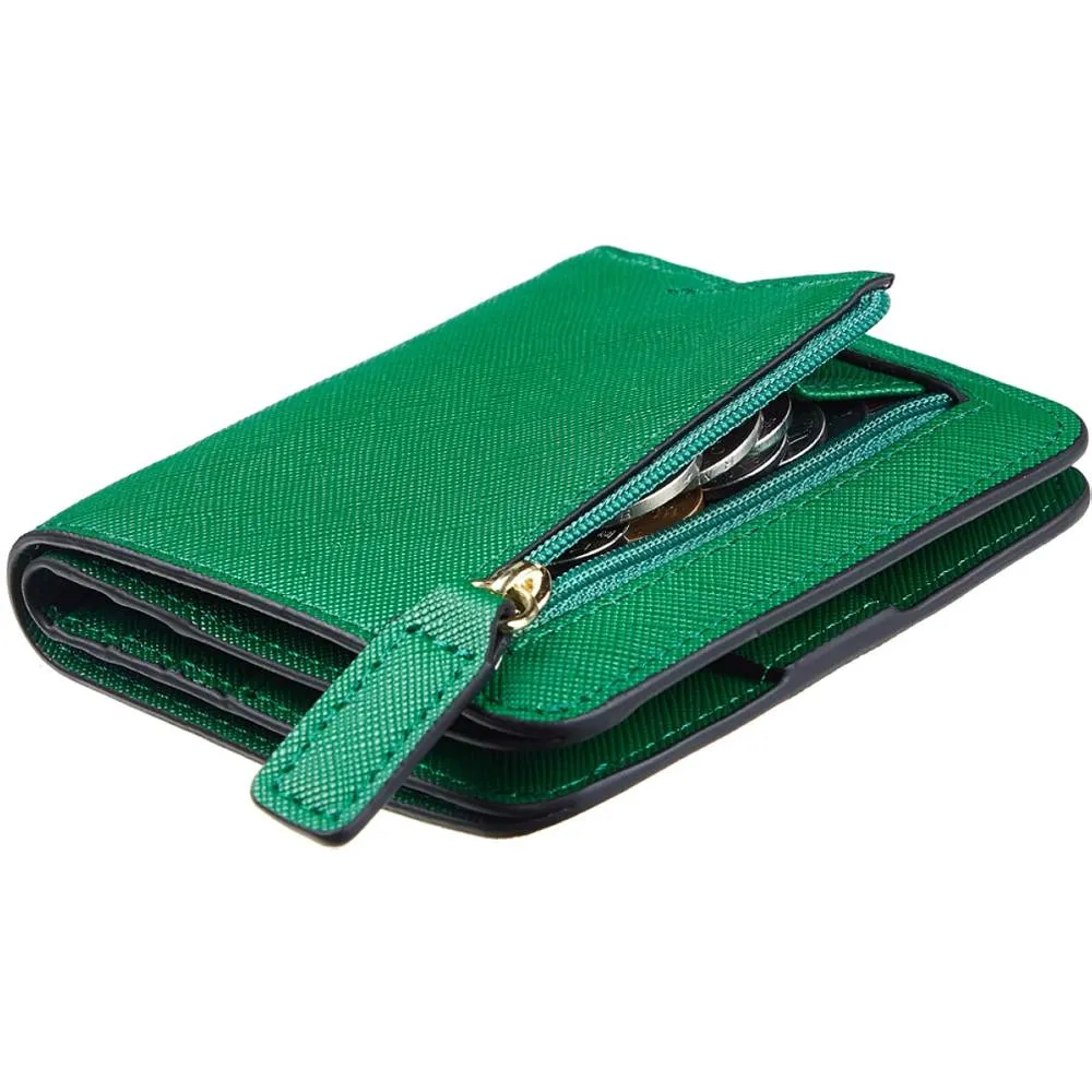 Toughergun Womens Rfid Blocking Small Compact Bifold Luxury Genuine Leather Pocket Wallet Ladies Mini Purse with ID Window | Multiple Colors and Sizes
