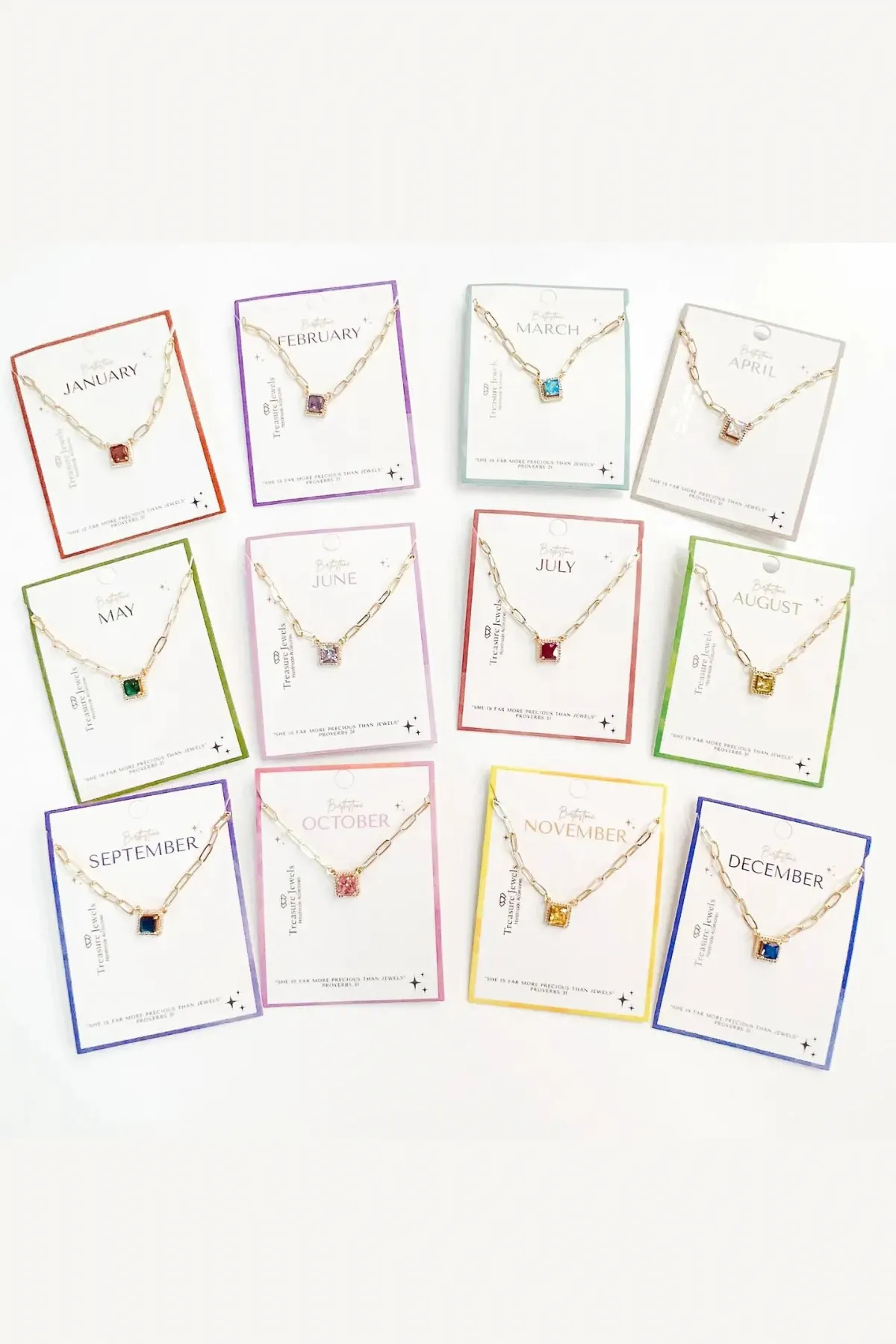 Treasure Jewels Birthstone Gold Dipped Necklaces