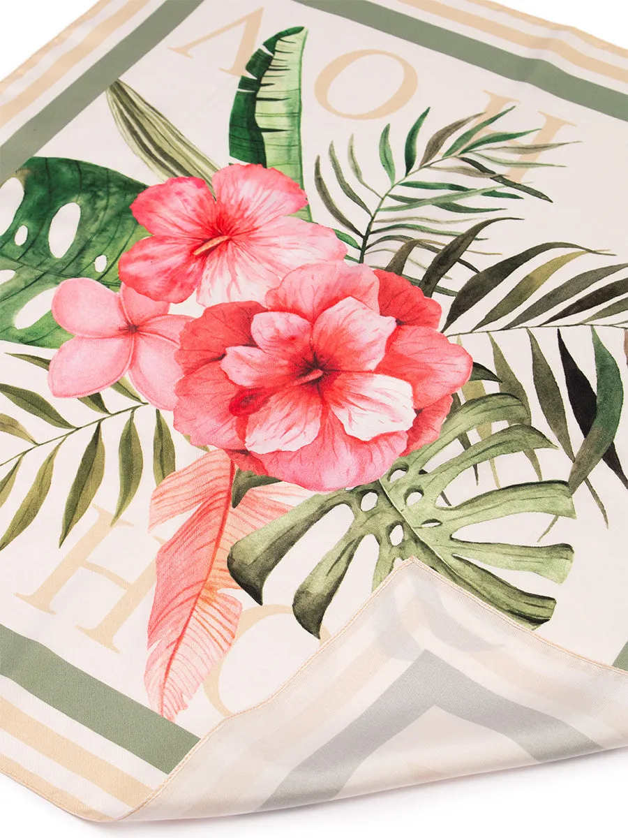 Tropical Print Silk Scarves (4 pack)