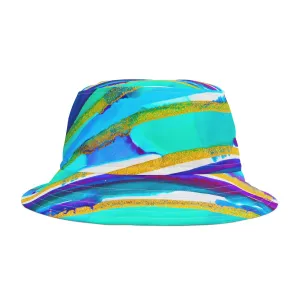 Turquoise and Gold Bucket Hat