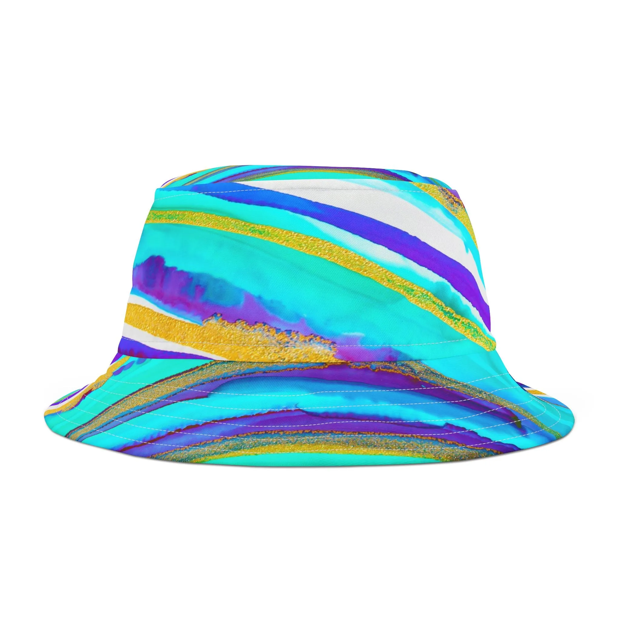 Turquoise and Gold Bucket Hat