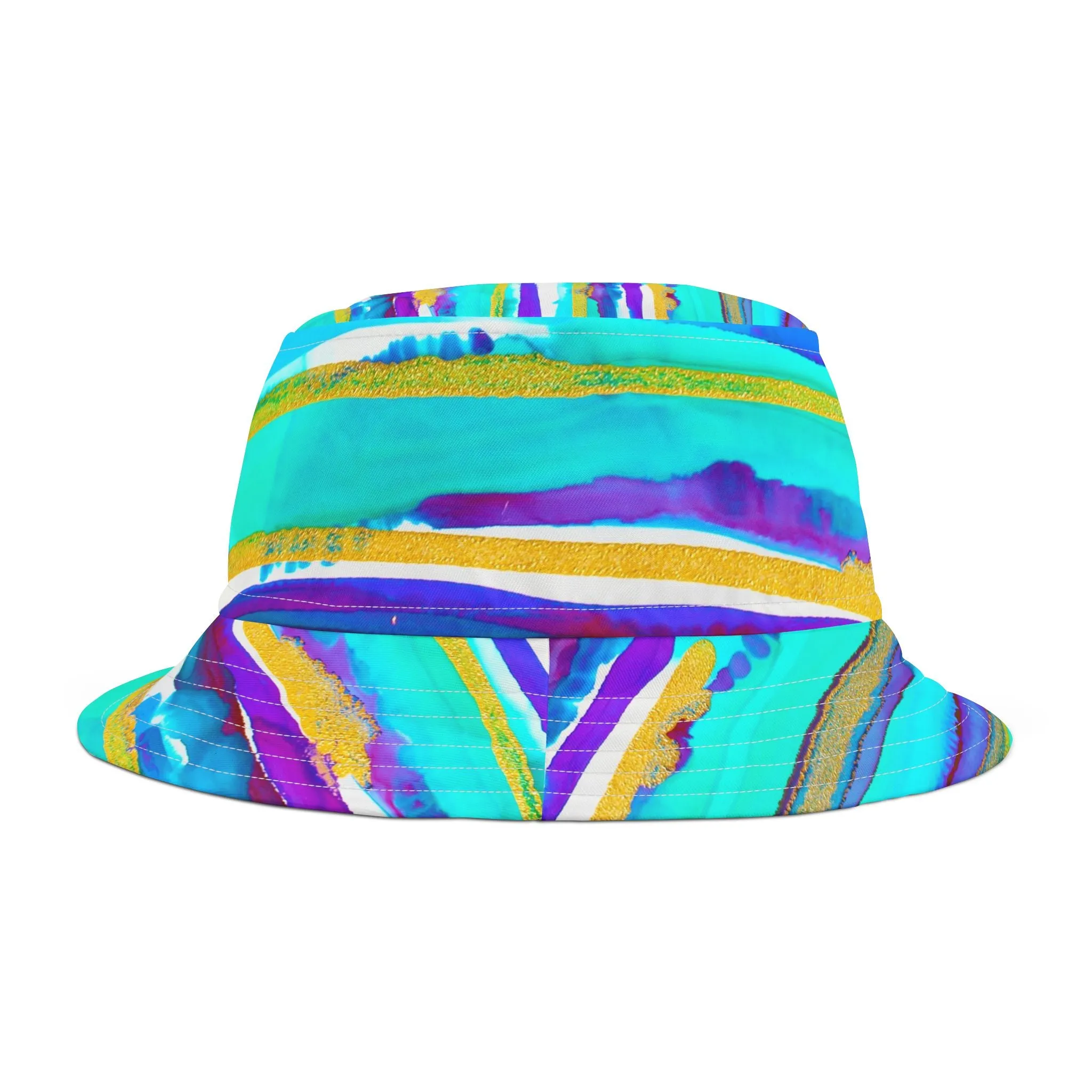 Turquoise and Gold Bucket Hat