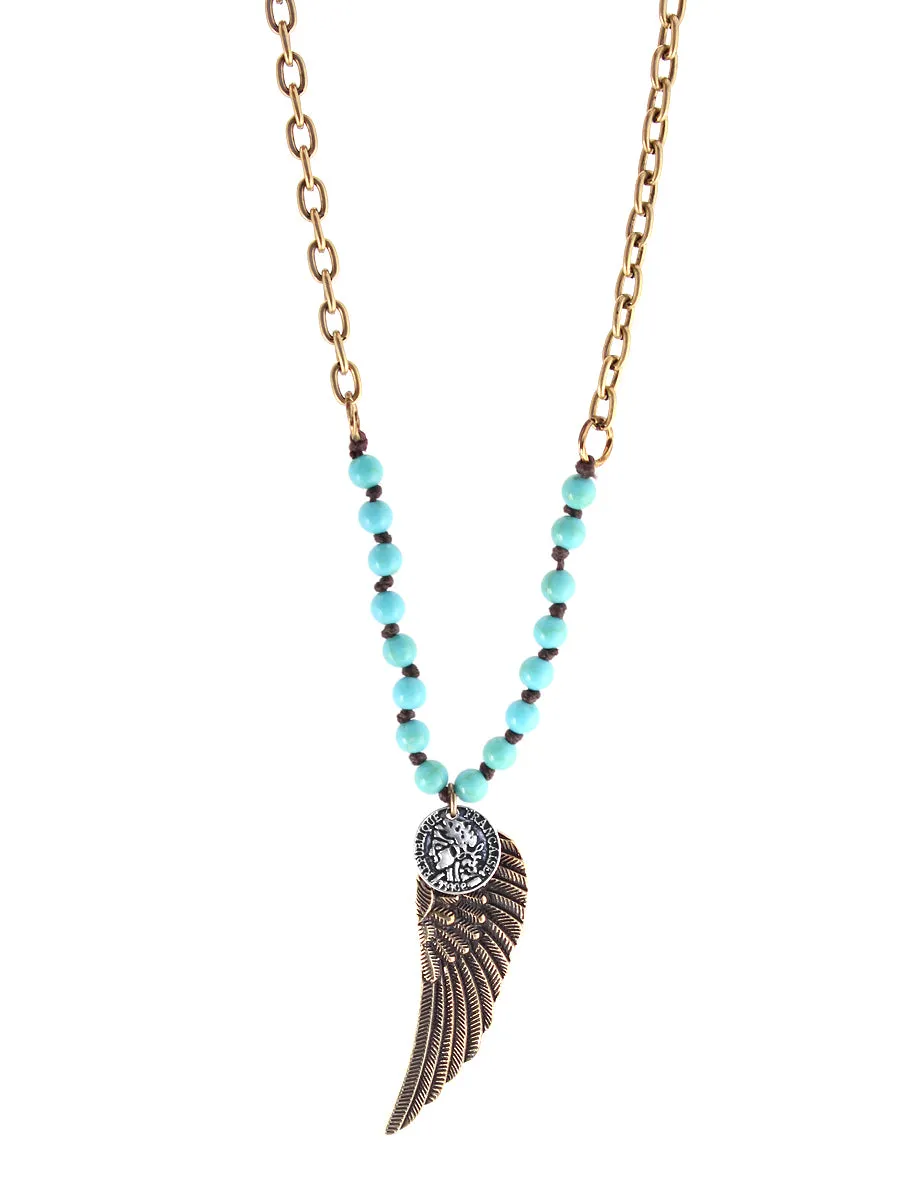 TURQUOISE CHARM NECKLACES #SC38143 (QB7)