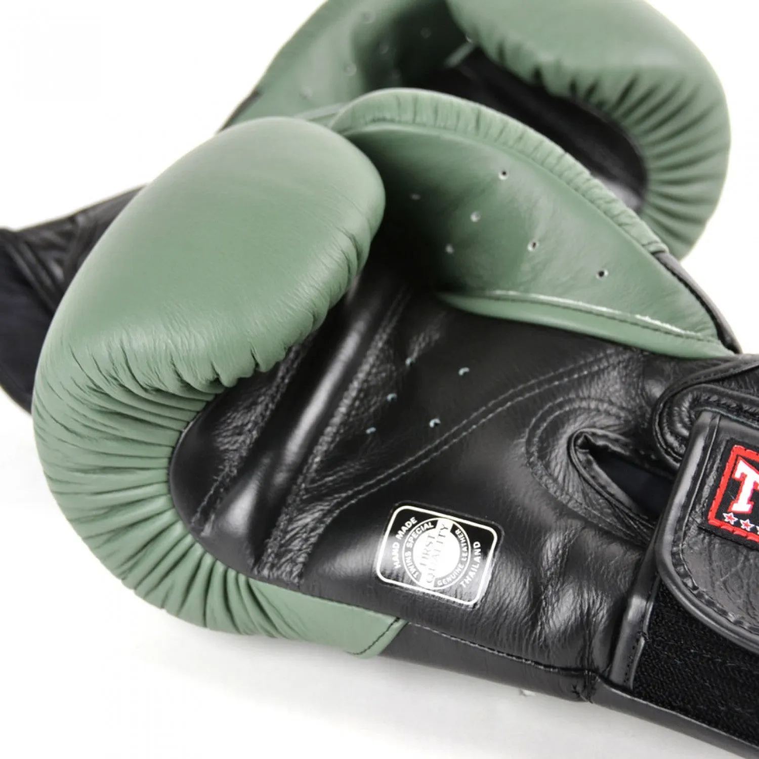 TWINS DELUXE SPARRING GLOVES-OLIVE GREEN/BLACK