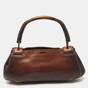 Two Tone Brown Leather Satchel