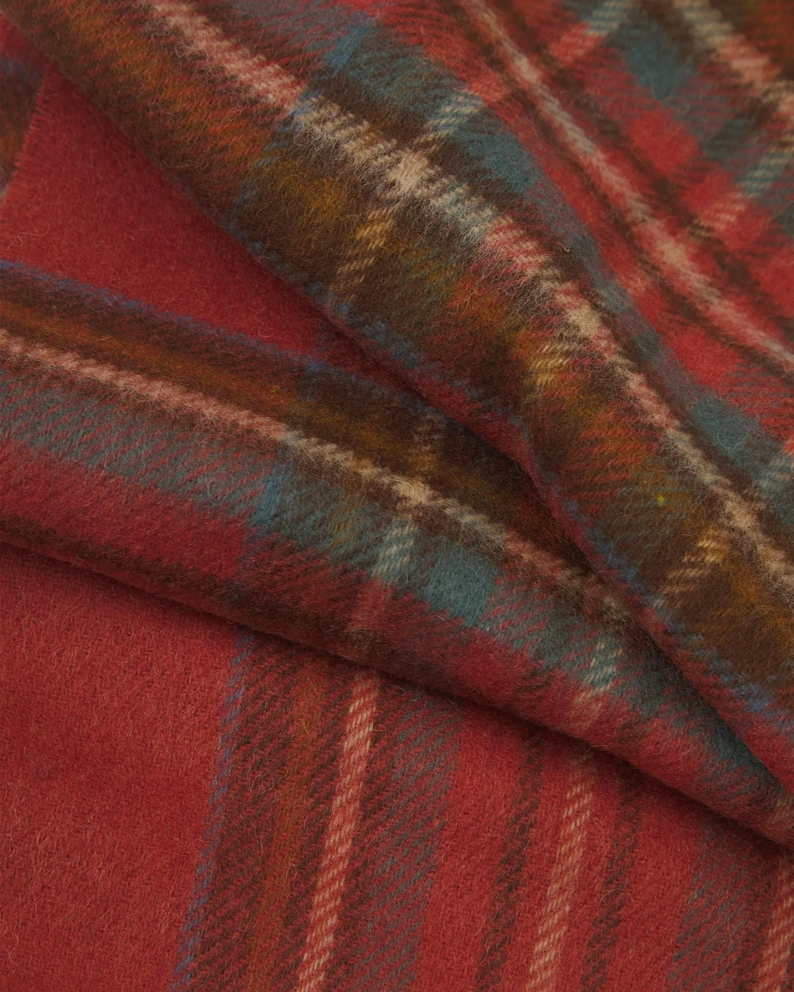 UK Wool Scarf - Highlands Tartan in Rust