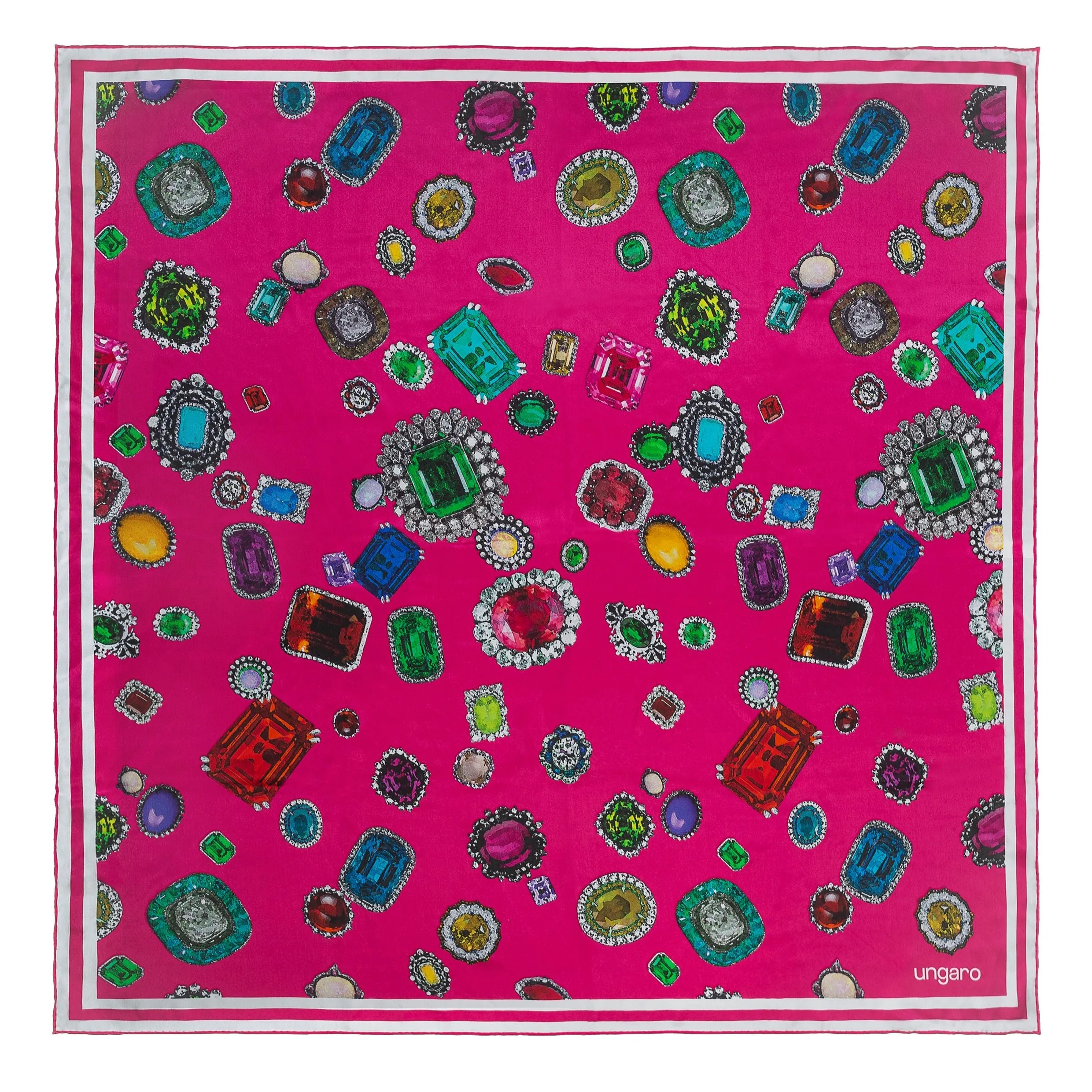 Ungaro UFL018Q-Silk scarf Perla Fushia