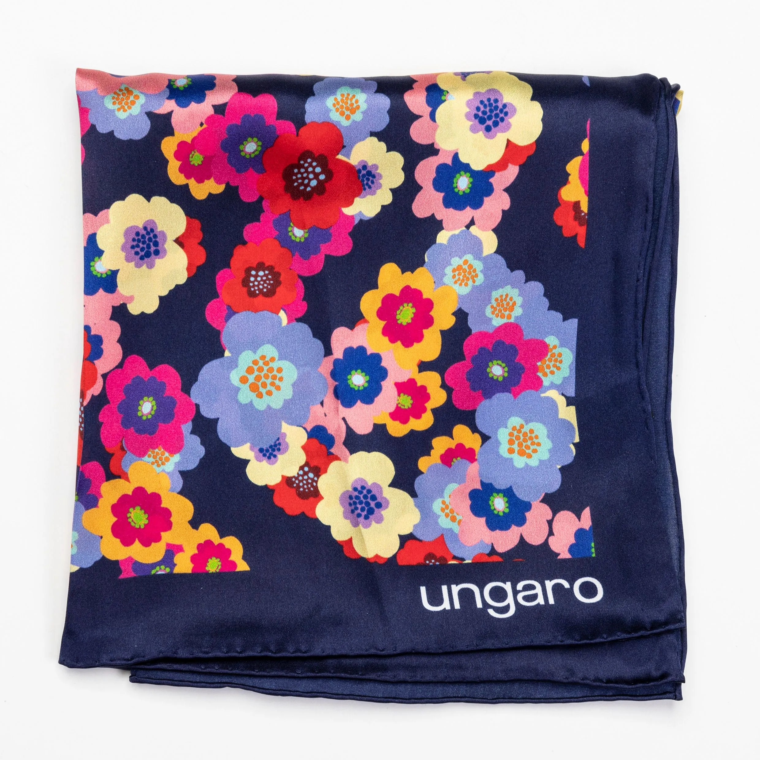 Ungaro UFL317N-Silk scarf Chiara Navy