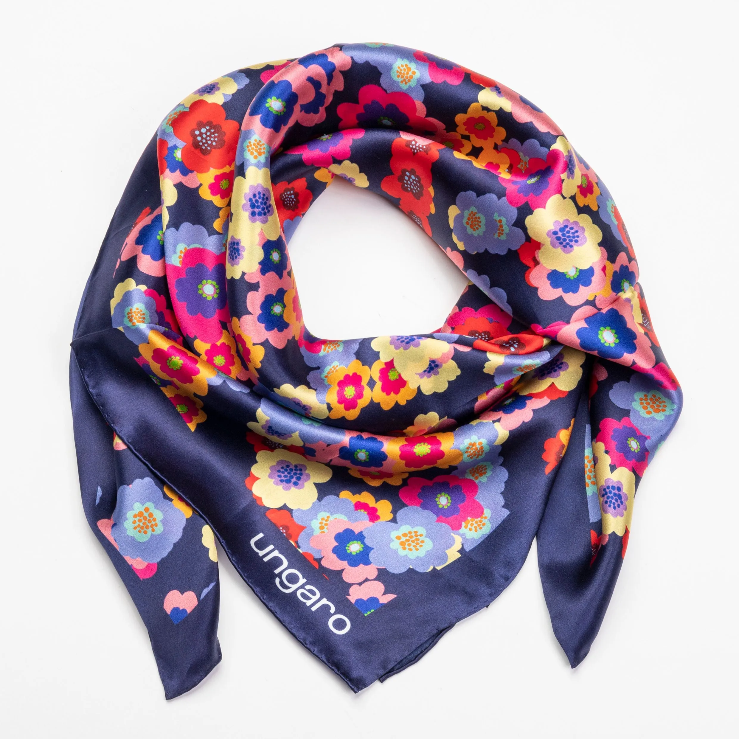 Ungaro UFL317N-Silk scarf Chiara Navy