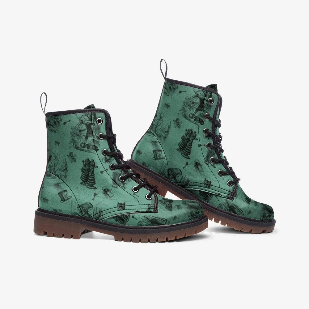 Unify Original - Alice in Wonderland Vegan Leather Combat Boots