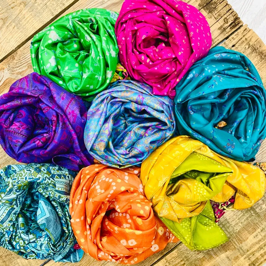 Up-Cycled Silk Sari Scarves