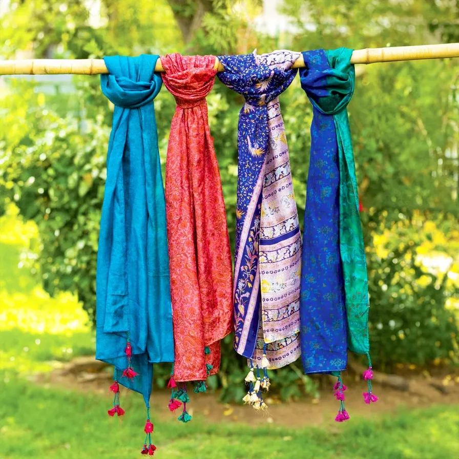 Up-Cycled Silk Sari Scarves