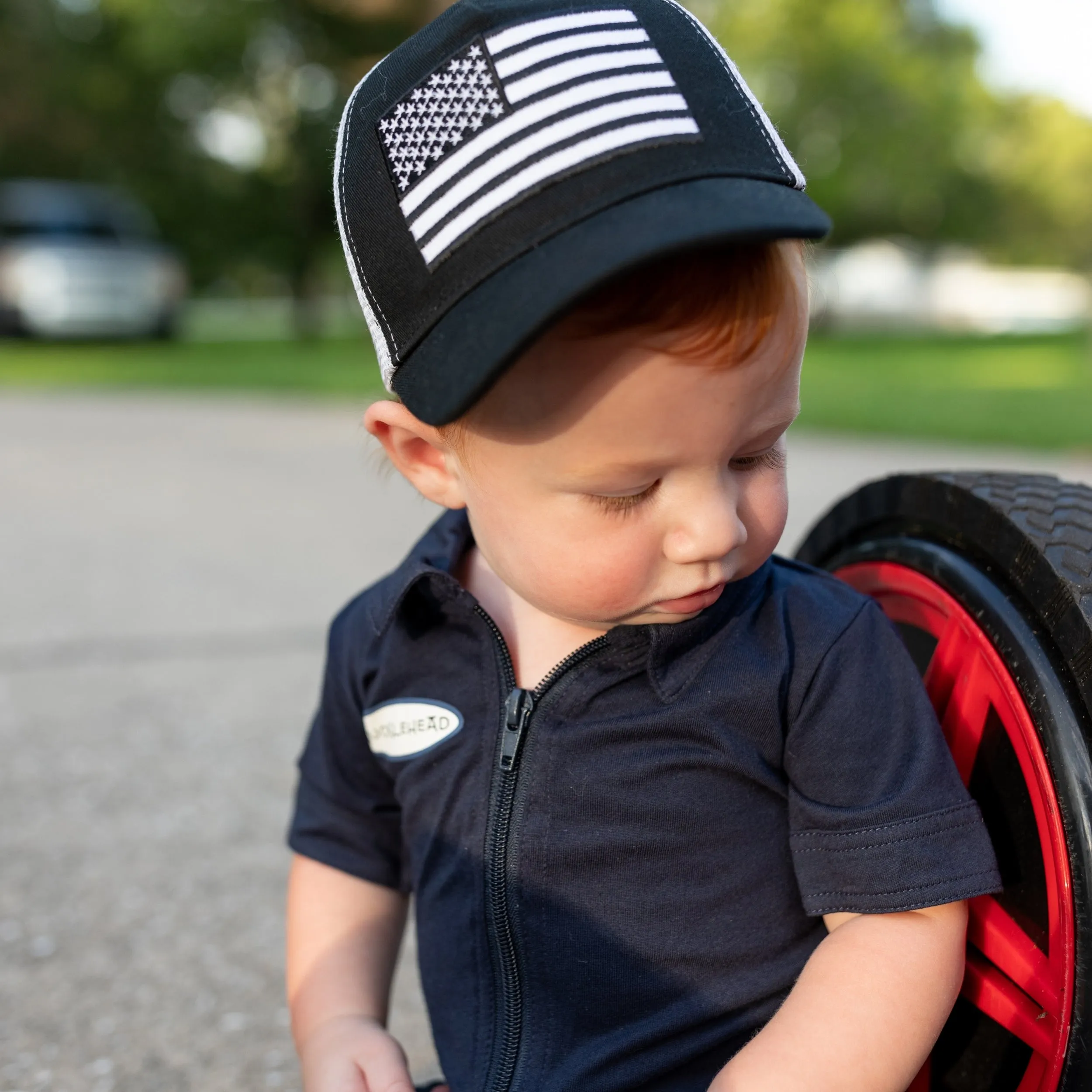 USA Flag White Mesh Trucker Hat